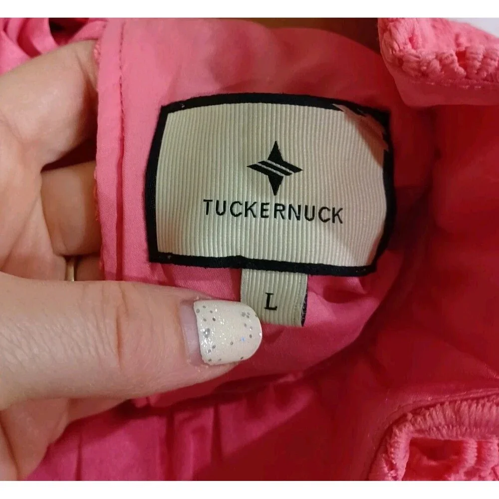 Tuckernuck Guipure Lace Blythe Sleeveless Floral Dress Pink Size L Preppy Party - Picture 5 of 10